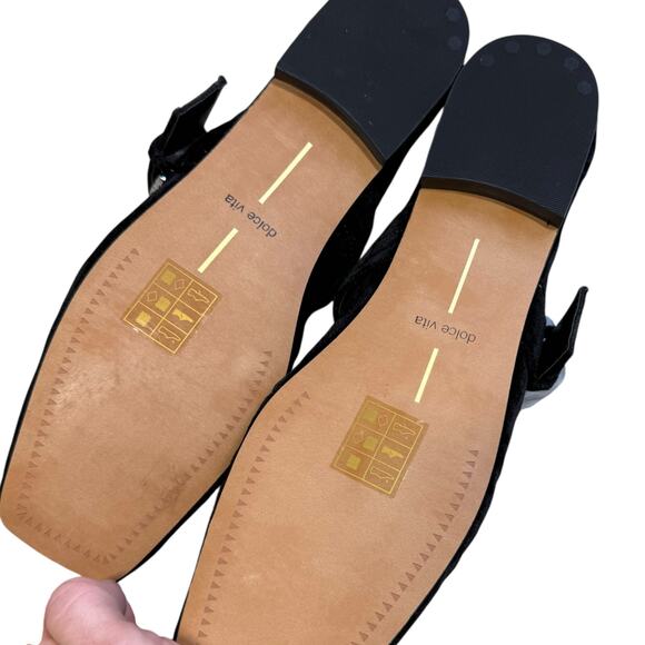 Dolce Vita Arora Nero Velvet Flats Size 8 NEW - Picture 9 of 14